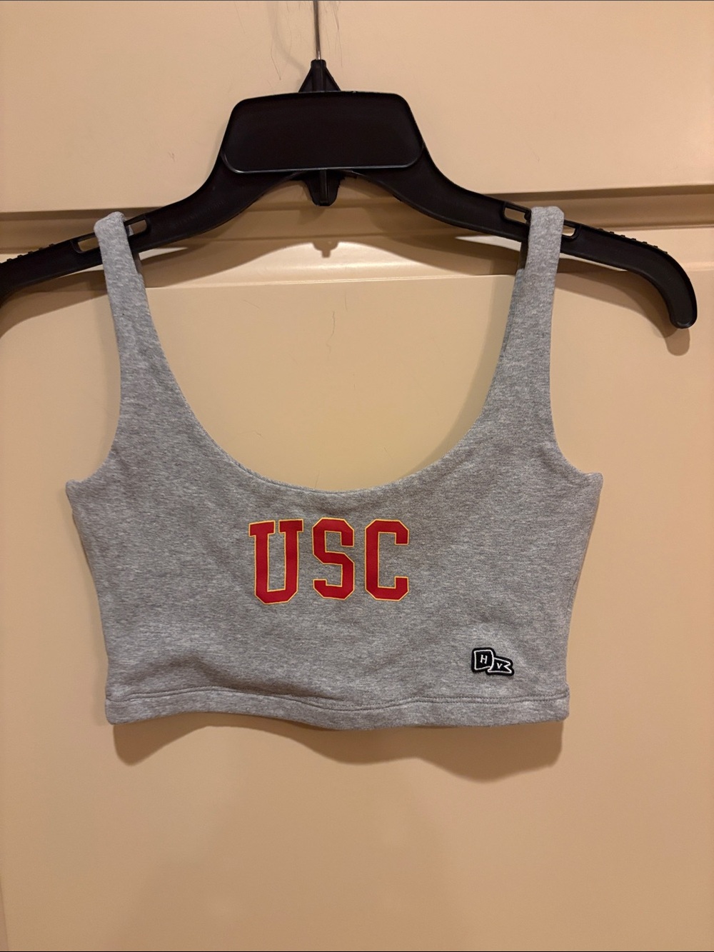 Hype and Vice USC Gray Logo Crop Tank Top
